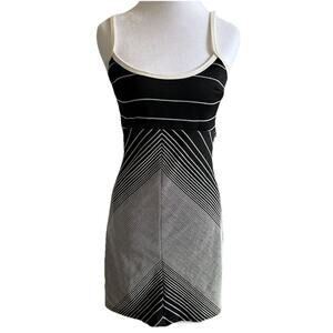 VTG Y2K Rampage Dress Geometric Stripes BodyCon Cutout Retro Disco Club RARE! S